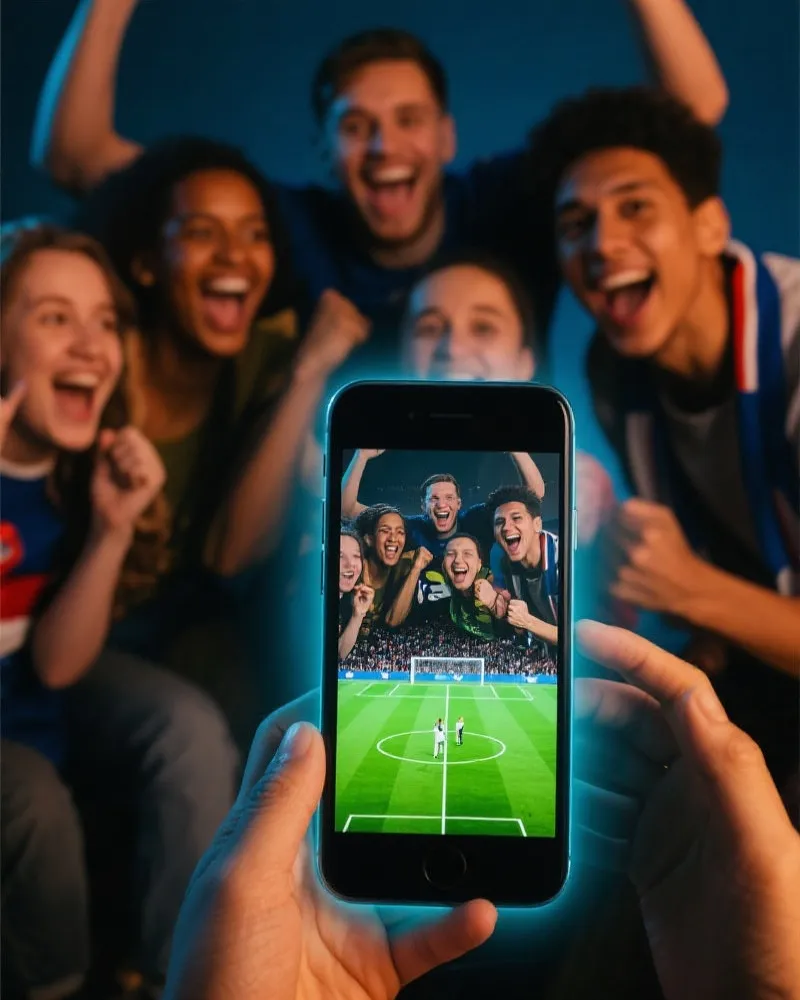 Fans engaging with mobile app